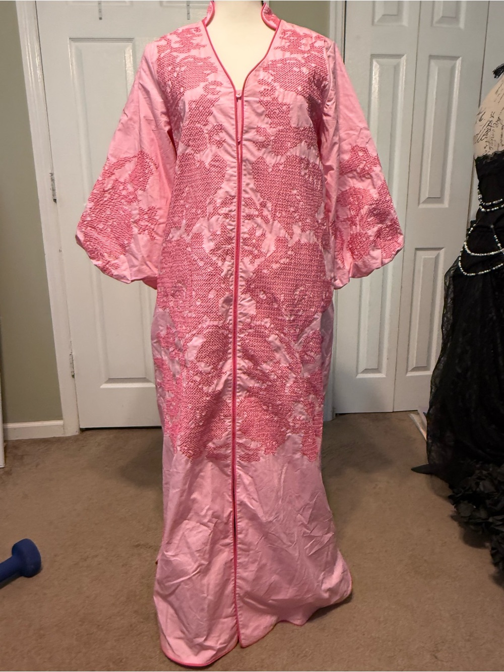 Hyacinth House Light Pink Embroidery Arem Caftan Dress - Picture 3 of 13